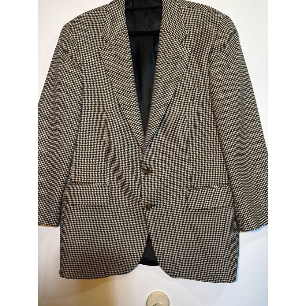 VTG Polo University Club by Ralph Lauren Houndstooth Wool Sport Coat Blazer 44R